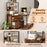 Letter Size Lateral File Cabinet with Lock and Bookshelf-Rustic Brown