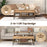 Living Room Central Table with Lifting Tabletop and Metal Legs-Natural