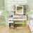 Makeup Dressing Table and Stool set with 3 Lighting Modes and Cabinet-White