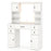 Makeup Vanity Desk with Lighted Mirror and Charging Station-White