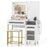 Modern Makeup Vanity Desk with Mirror and Lights and Stool Set-White