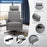 Swivel Massage Recliner Single Sofa with Adjustable Headrest-Gray