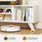 Media TV Console Table with Raised Support Legs-White