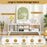 Media TV Console Table with Raised Support Legs-White