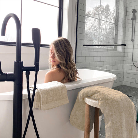 Bamboo Cotton Bath Sheet 3 Piece Set - Sand