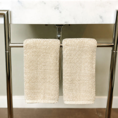Bamboo Cotton Hand Towels - Viscose from Bamboo + Cotton - 2pk - Sand