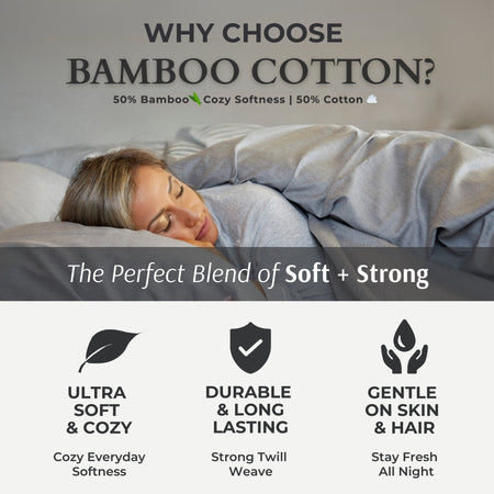 Bamboo Cotton Pillowcases - Silver