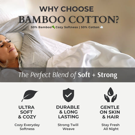 Bamboo Cotton Pillowcases - Snow