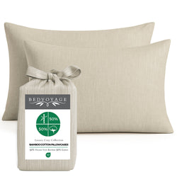 Bamboo Cotton Pillowcases - Viscose from Bamboo + Cotton - Sand