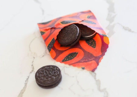 Beeswax Wrap Bulk Roll - Purple Papaya Print