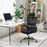 Mesh Office Chair with Adaptive Lumbar Support Flip-up Armrests Reclining Backrest-Black