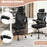 Mesh Office Chair with Adaptive Lumbar Support Flip-up Armrests Reclining Backrest-Black