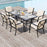 Metal Outdoor Dining Chair Set of 2 Stackable Patio Chairs with Armrests-Beige