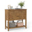 Mid-Century Console Table Wood Coffee Bar Buffet Sideboard with 2 Drawers-Walnut