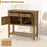 Mid-Century Console Table Wood Coffee Bar Buffet Sideboard with 2 Drawers-Walnut
