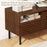 Mid Century Fluted TV Stand for 40 Inch TV Modern Entertainment Center with Open Compartment-Walnut