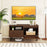 Mid Century Fluted TV Stand for 40 Inch TV Modern Entertainment Center with Open Compartment-Walnut