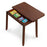Mid Century Folding Dining Table for 4 People Extendable Kitchen Table with Hidden Storage-Brown