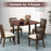Mid Century Folding Dining Table for 4 People Extendable Kitchen Table with Hidden Storage-Brown