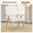 Mid Century Modern Accent Chair with Rubber Wood Frame and Padded Armrests-White