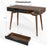 Mid-Century Modern Computer Desk with Drawer and Open Compartment-Brown