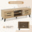Mid Century Modern TV Stand with Sliding Doors and Cable Hole for 65 Inch TVs-Natural
