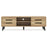 Mid Century Modern TV Stand with Sliding Doors and Cable Hole for 65 Inch TVs-Natural
