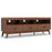 Mid Century Modern TV Stand for TVs up to 70" with 3 Storage Drawers and Open Shelves-Walnut