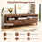 Mid Century Modern TV Stand for TVs up to 70" with 3 Storage Drawers and Open Shelves-Walnut