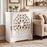Mirrored Shoe Cabinet 4-Tier Shoe Organizer with Large Drawer-White