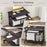 Mobile Computer Desk with Keyboard Tray Mouse Tray and Shelf-Dark Brown