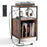 Mobile Record Player Stand with Power Outlet with Open Shelf and Dividers-Rustic Brown