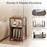Mobile Record Player Stand with Power Outlet with Open Shelf and Dividers-Rustic Brown