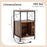 Mobile Record Player Stand with Power Outlet with Open Shelf and Dividers-Rustic Brown