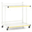 Mobile Side Table 2-Tier Rolling End Table with Open Shelves & Golden Trimmed Edges-White