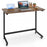 Mobile Side Table Rolling Laptop Desk Cart with Tablet Slot-Rustic Brown