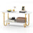 Modern 2-tier Faux Marble Top Coffee Table-White