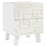 Modern Nightstand Side Table with Drawers and 3D Geometric Patterns-White