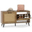 Modern Freestanding Shoe Cabinet with 2 Flip Drawers and Adjustable Shelves for Entryway-Natural