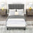 Full Size Modern Linen Bed Frame with Adjustable Headboard-Gray