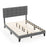 Queen Size Modern Linen Bed Frame with Adjustable Headboard-Gray