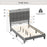 Full Size Modern Linen Bed Frame with Adjustable Headboard-Gray