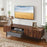 Modern Mid Century TV Cabinetfor TVs up to 82" with Drawer-Walnut