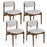 Modern Padded Dining Chairs with Rubber Wood Legs Set of 4-Brown