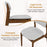 Modern Padded Dining Chairs with Rubber Wood Legs Set of 4-Brown