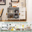 Modern Sideboard Buffet Cabinet with 2 Doors and 3 Drawers for Living Room Dining Room-White