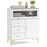 Chest of Drawers with Flip Up Fluted Glass Door for Bedroom Kitchen-Gray