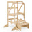 Multifunctional Kids Kitchen Step Stool with Removable Safety Bar and Fixing Buckles