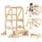 Multifunctional Kids Kitchen Step Stool with Removable Safety Bar and Fixing Buckles