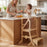 Multifunctional Kids Kitchen Step Stool with Removable Safety Bar and Fixing Buckles